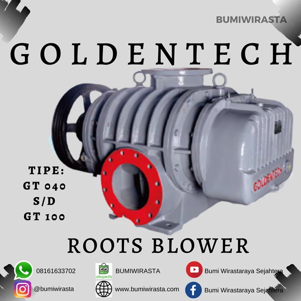 Root Blower Goldentech Type GT 040 0.75 KW High Pressure Pump